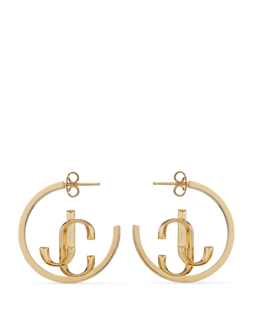 Jimmy Choo Metallic Jc Hoop Earrings