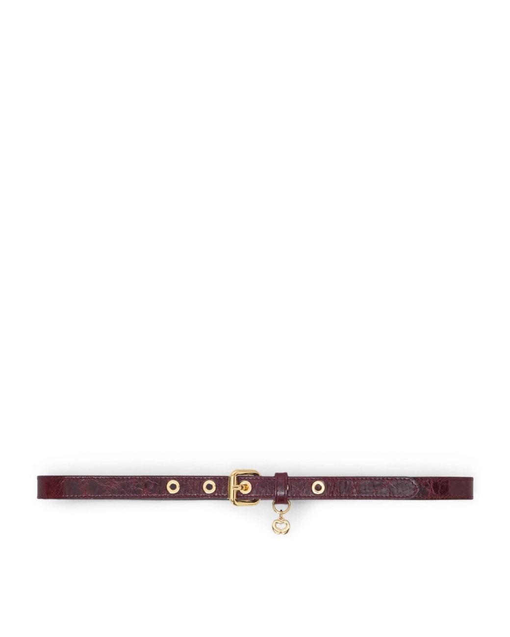 Maje White Leather Eyelet Slim Belt