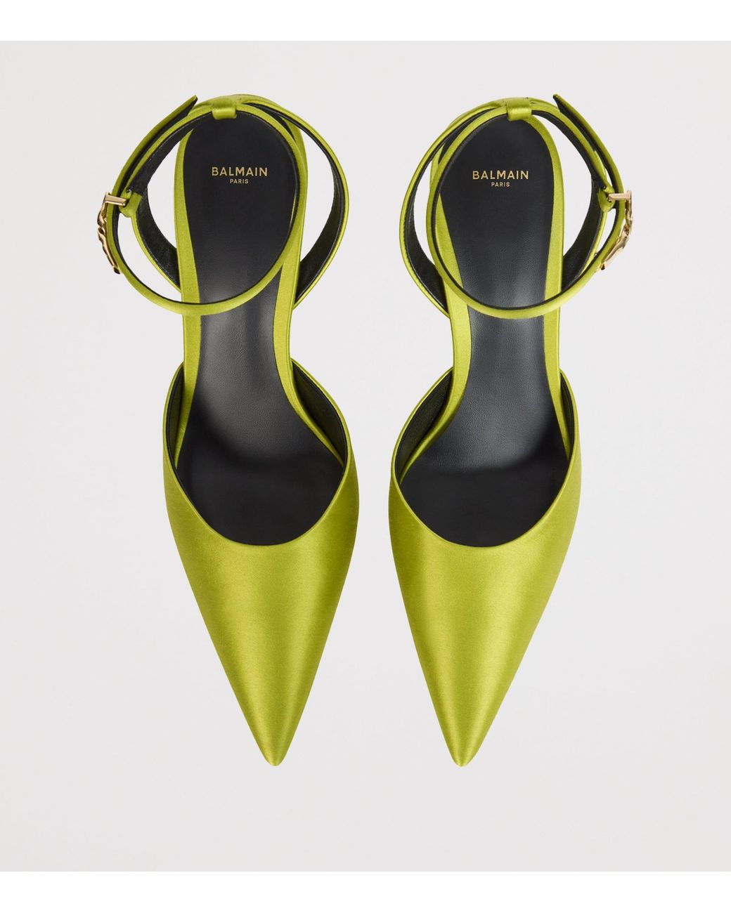 Balmain Yellow Silk Strappy Pumps 95