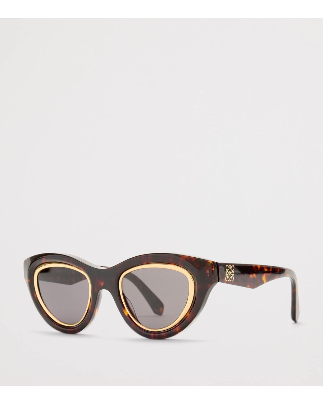 Loewe Brown Acetate Mini Cat Eye Anagram Sunglasses