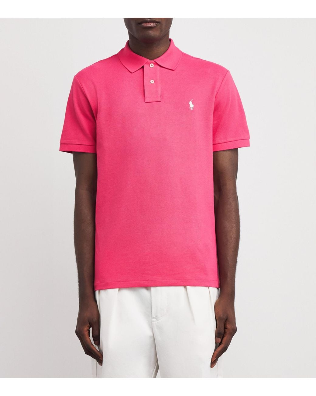 Polo Ralph Lauren Pink Cotton Mesh Custom-Fit Polo Shirt for men