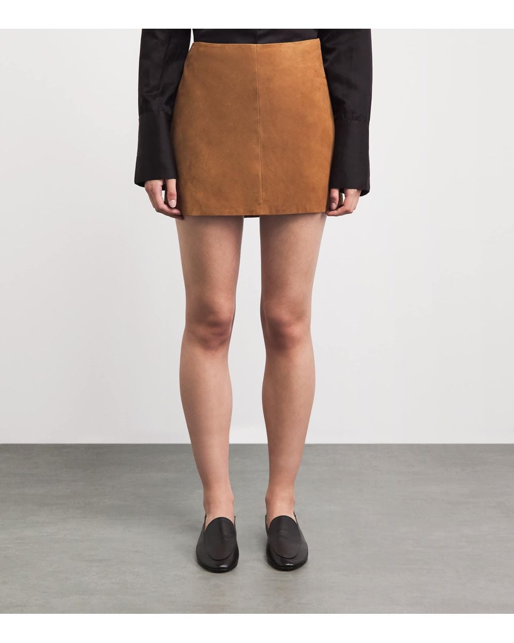 Arma Brown Lamb Suede Melody Mini Skirt