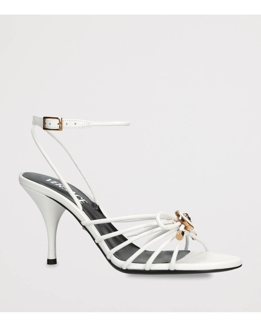 Versace White Leather Opera Bow Sandals 85