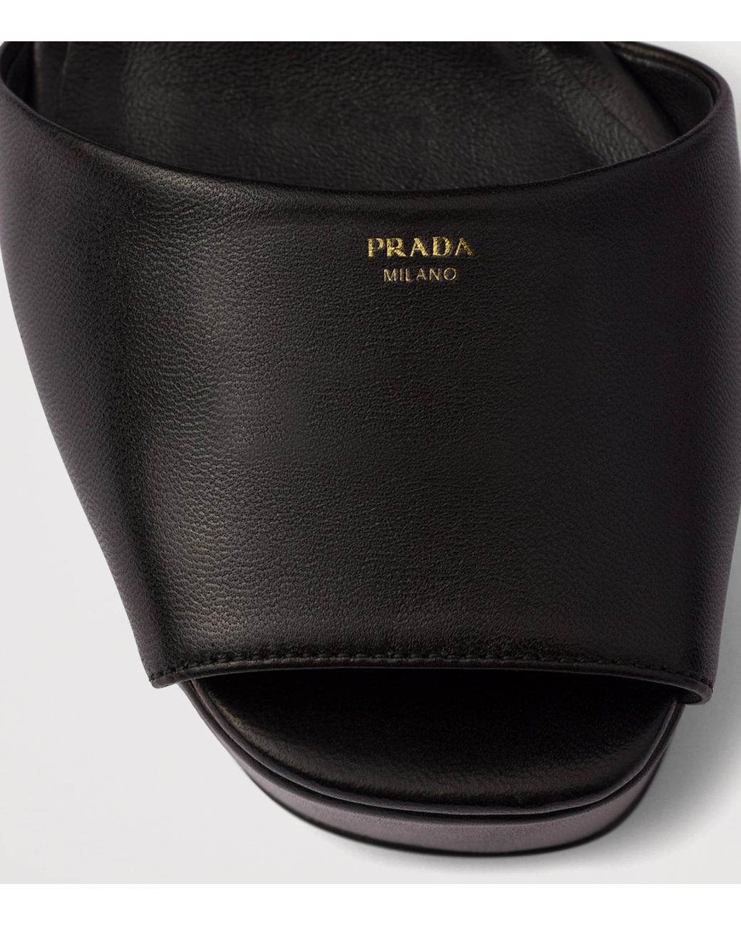 Prada Black Nappa Leather Platform Sandals 115