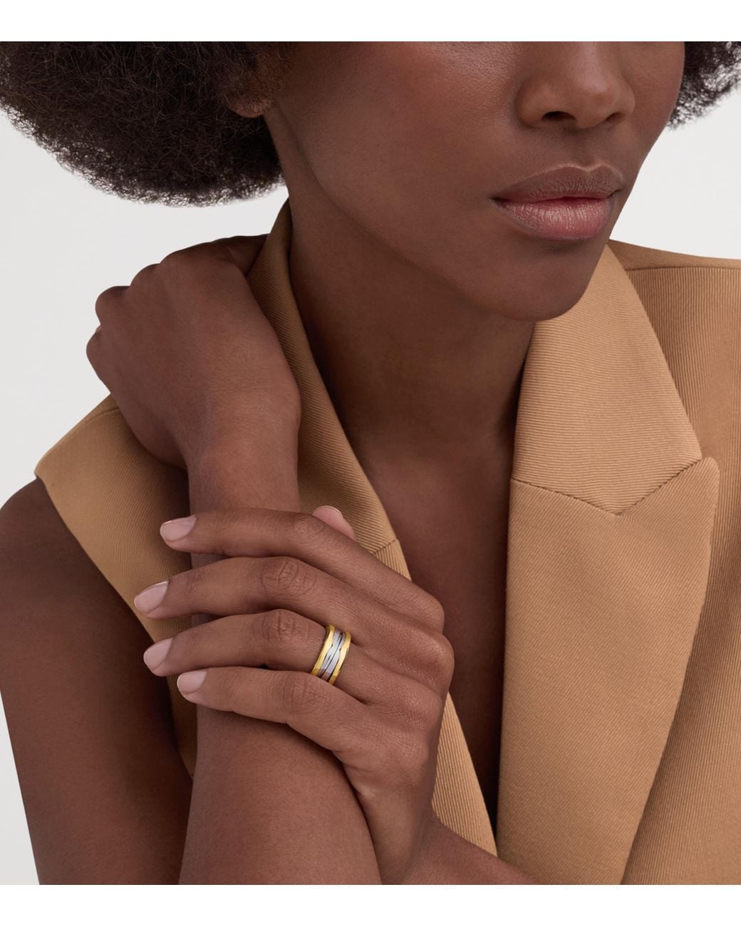 BVLGARI Metallic And Stainless Steel B.Zero1 Two-Band Ring