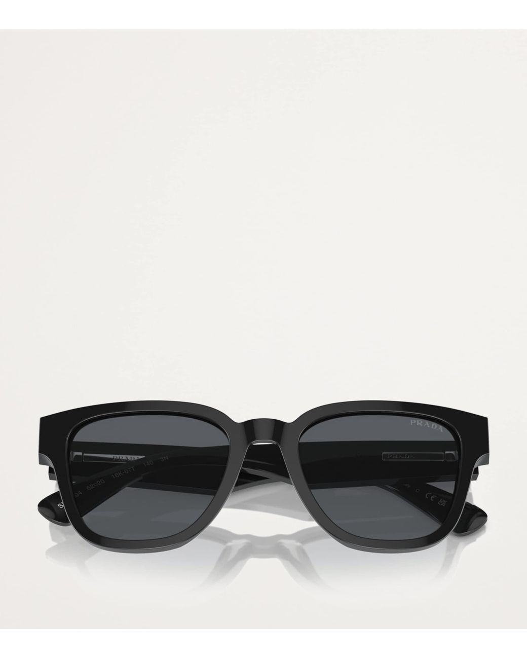 Prada Black Acetate Rectangular Sunglasses for men