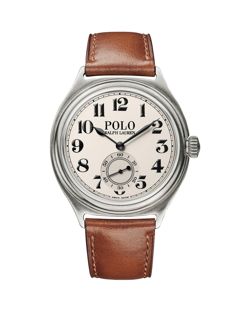 Polo Ralph Lauren Gray Leather Polo Vintage 67 Watch for men