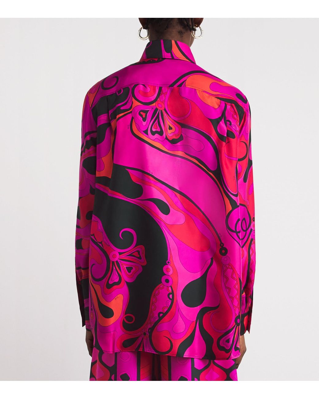 Emilio Pucci Pink Silk Oversized Orchidee Shirt