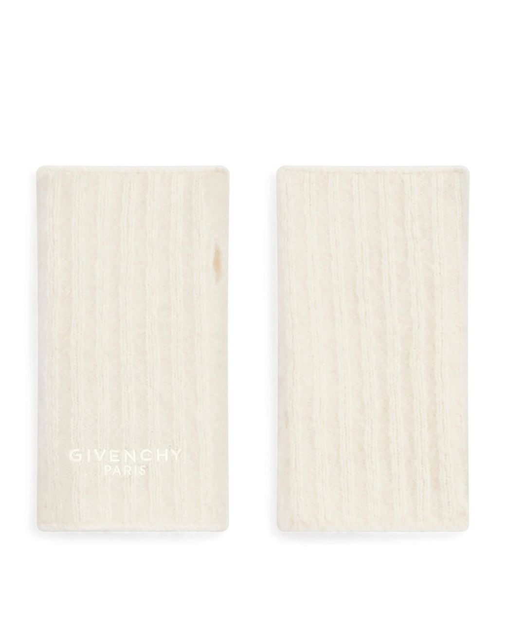 Givenchy Natural Alpaca-Wool Rib Fingerless Gloves