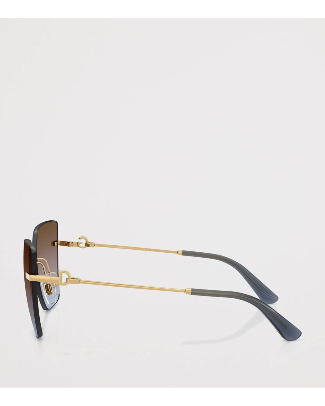 Dolce & Gabbana Brown Metal Cat Eye Sunglasses