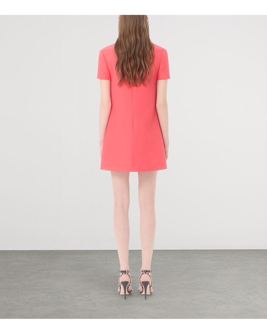 Valentino Pink Wool-Silk Crepe Couture Embellished Mini Dress