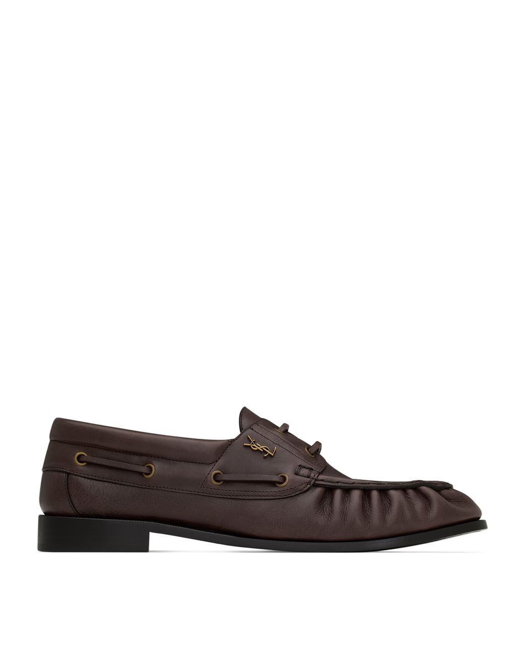 Saint Laurent Brown Leather Bateau Le Loafers for men
