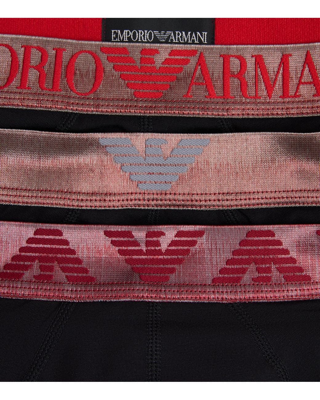 Emporio Armani Black Stretch-Cotton Logo Briefs for men