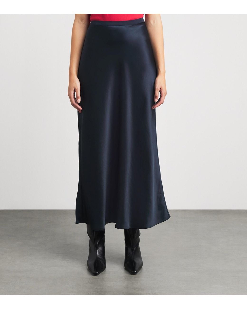 Anine Bing Blue Silk Bar Maxi Skirt