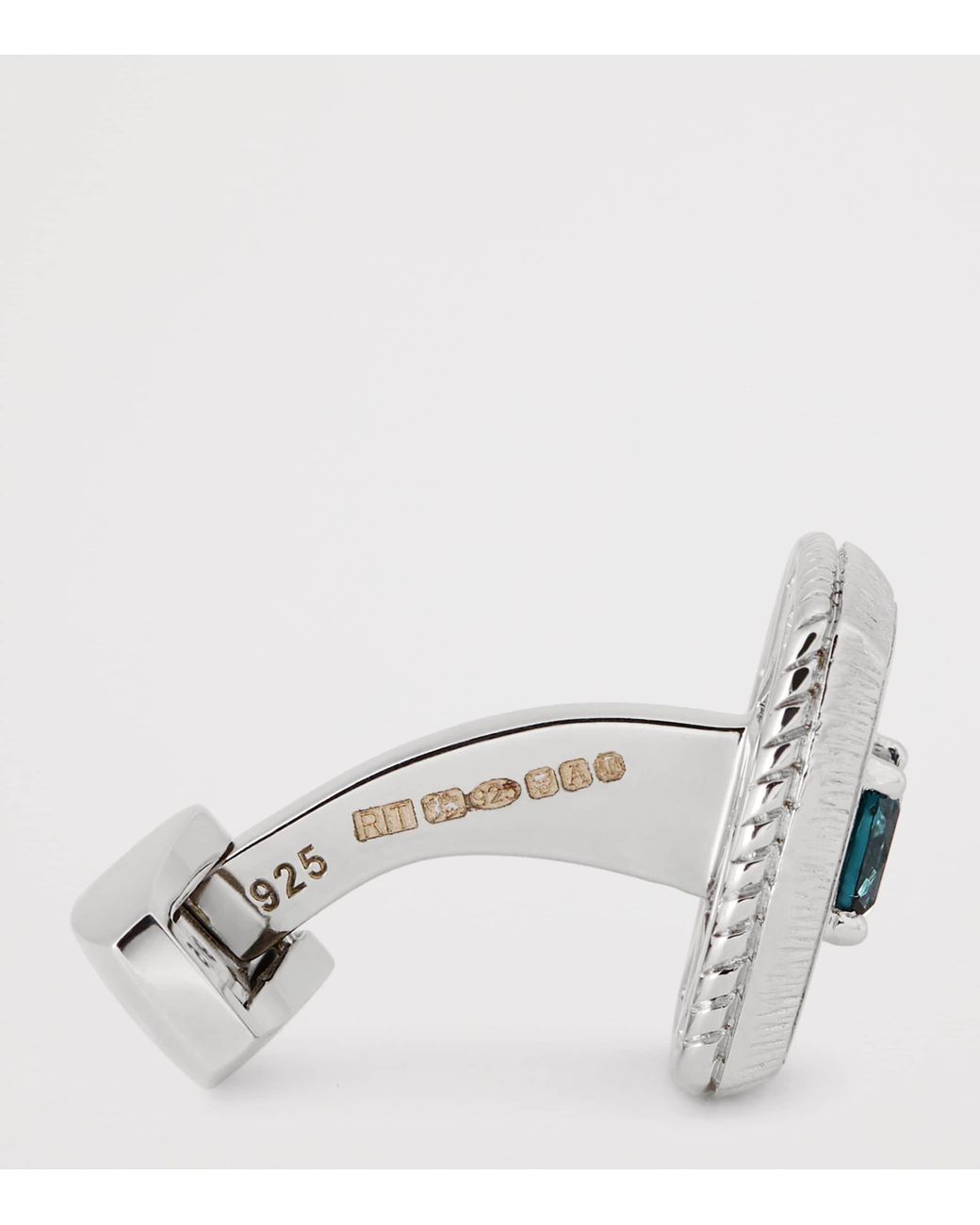 Tateossian Metallic Sterling And Topaz Graffiato Cufflinks for men