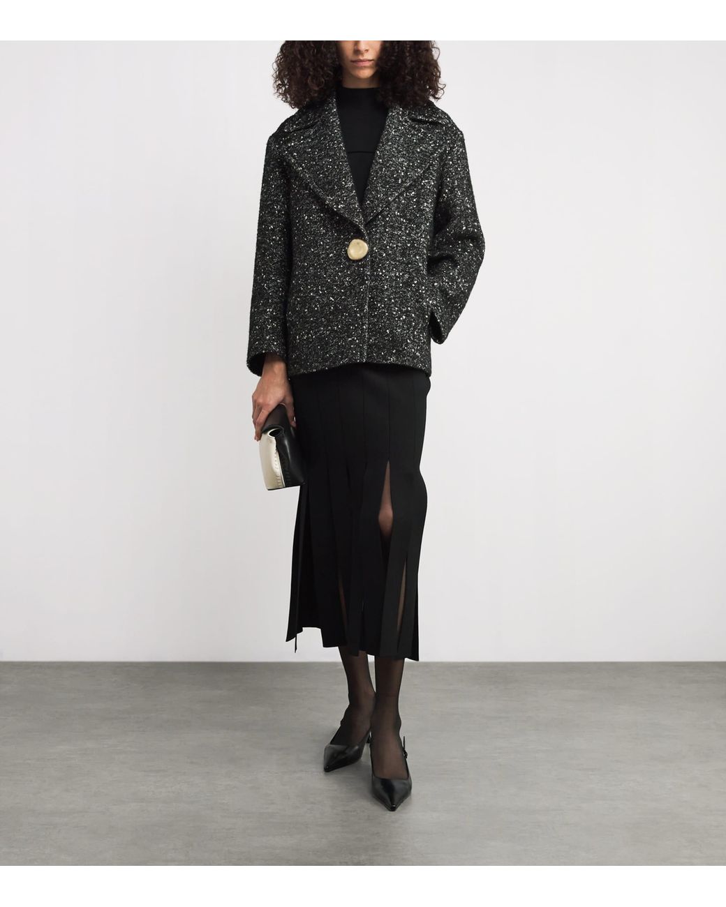 Joseph Black Wool Tweed Donegal Agar Coat