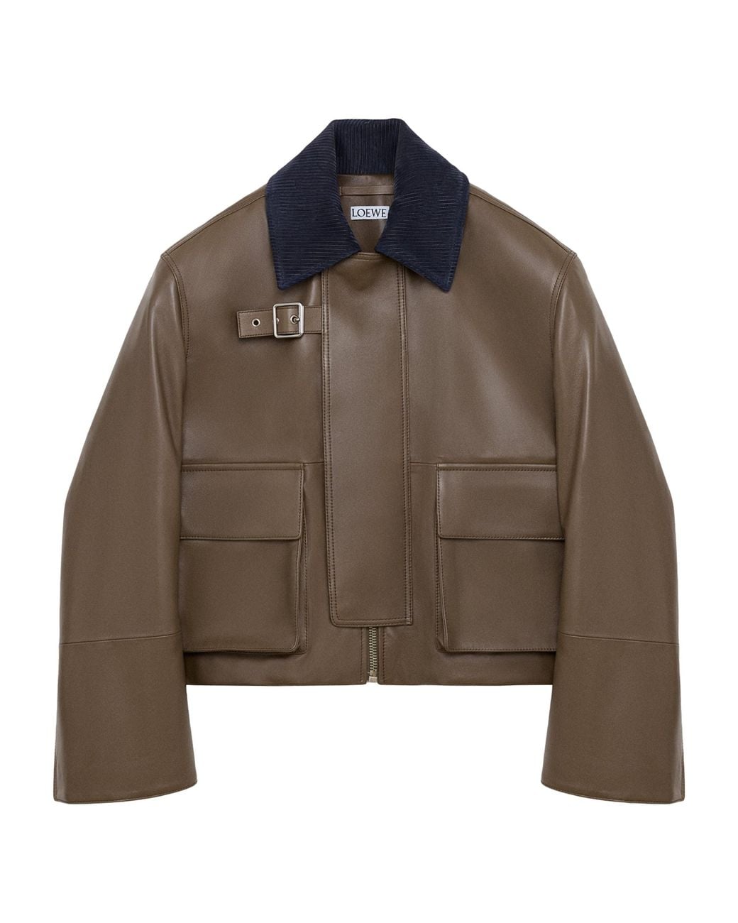 Loewe Brown Lambskin Aviator Jacket