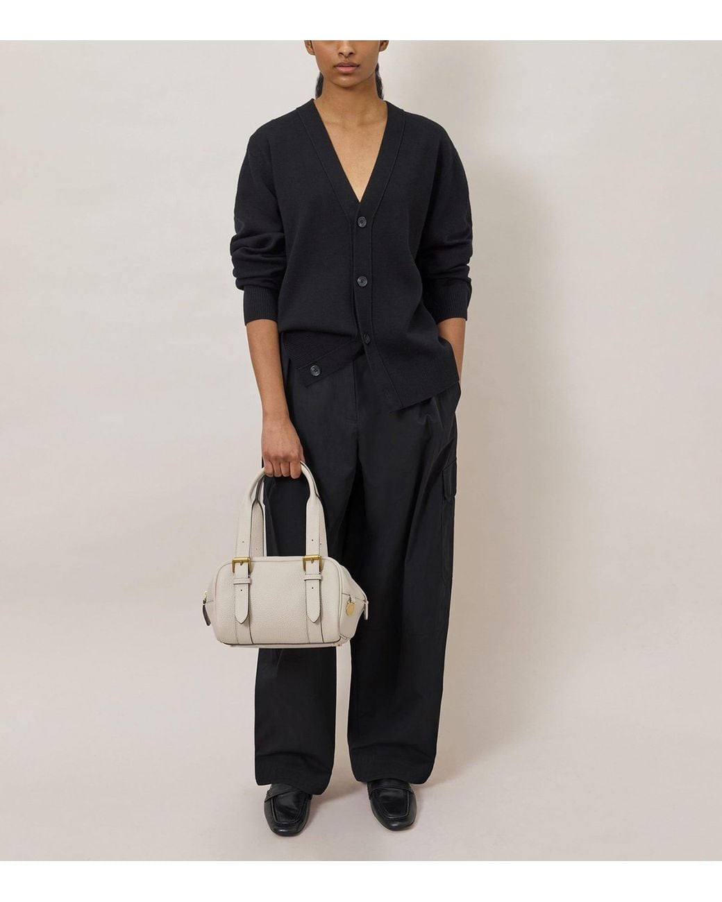 Mulberry Gray Small Leather Boston Shoulder Bag