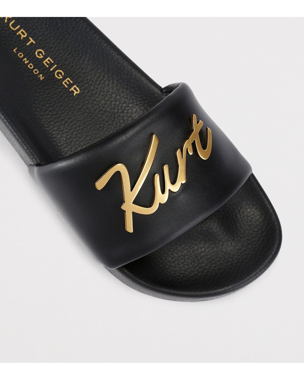 Kurt Geiger Black Meena Logo Slides