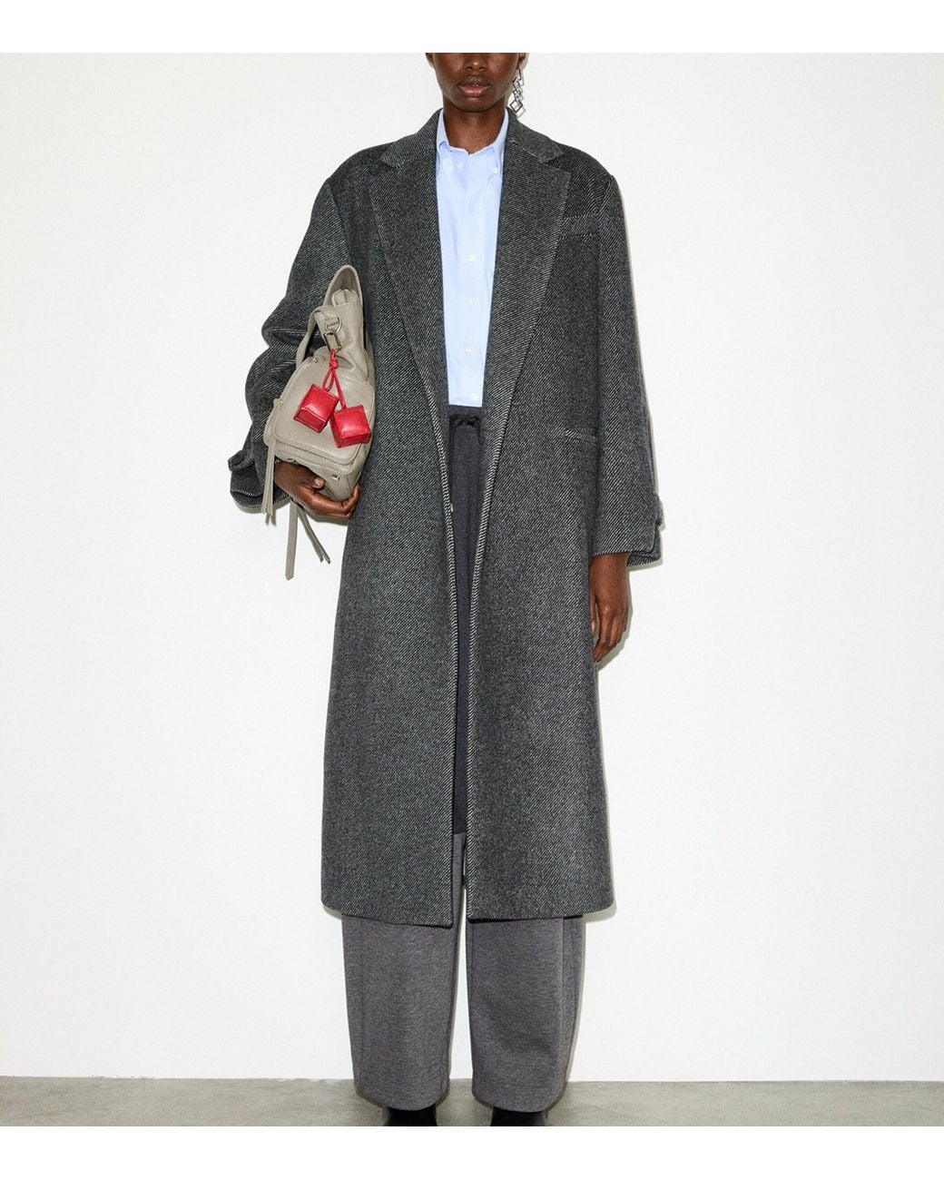 MAX&Co. Gray Virgin Wool Belted Coat