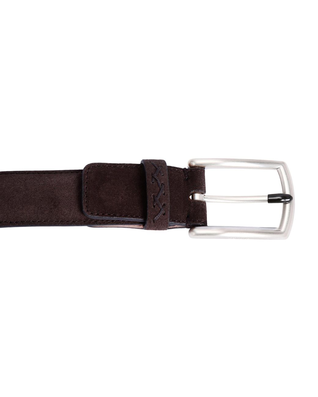 Zegna Brown Suede Triple Stitch Belt for men