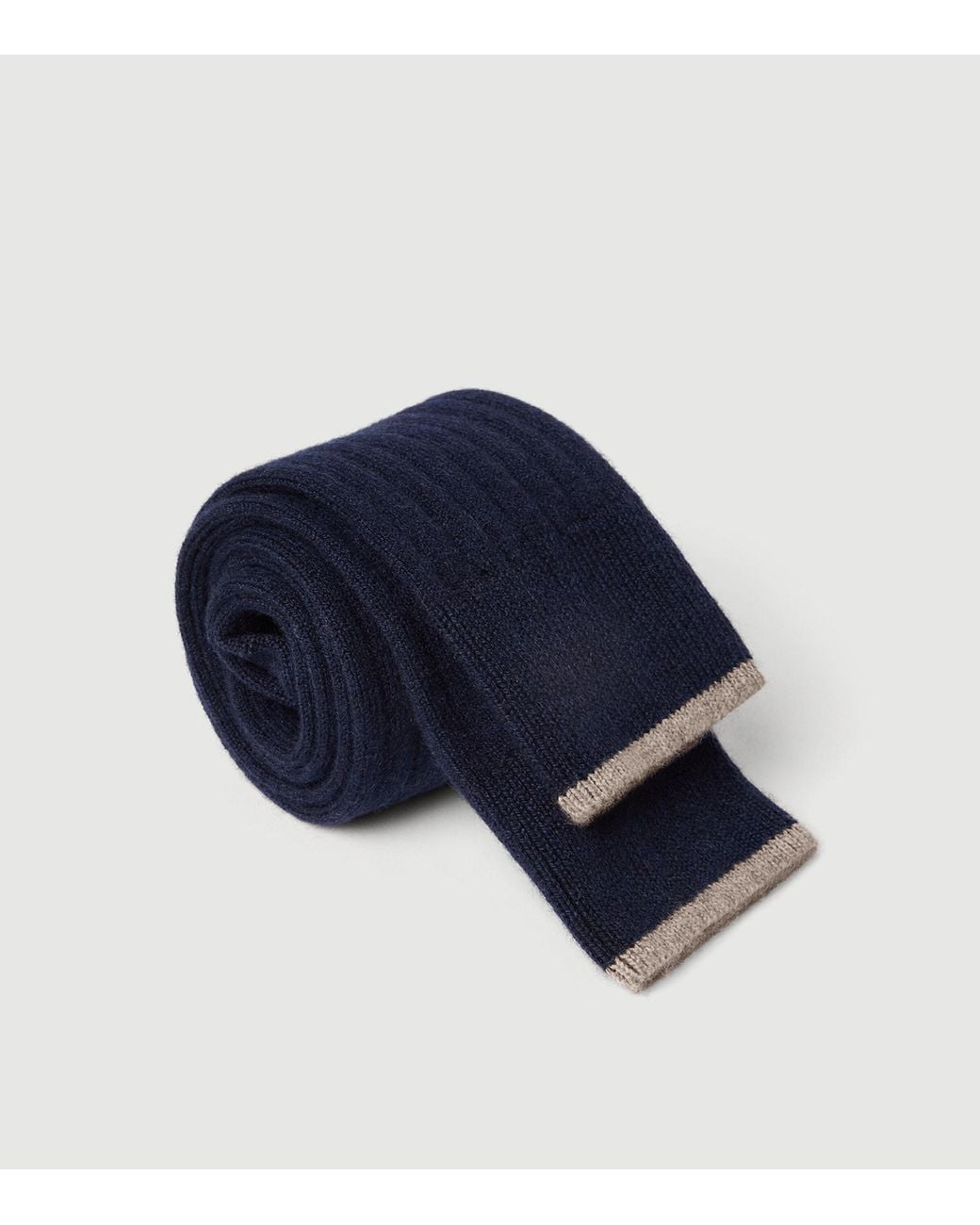 Brunello Cucinelli Blue Cashmere Ribbed Socks for men