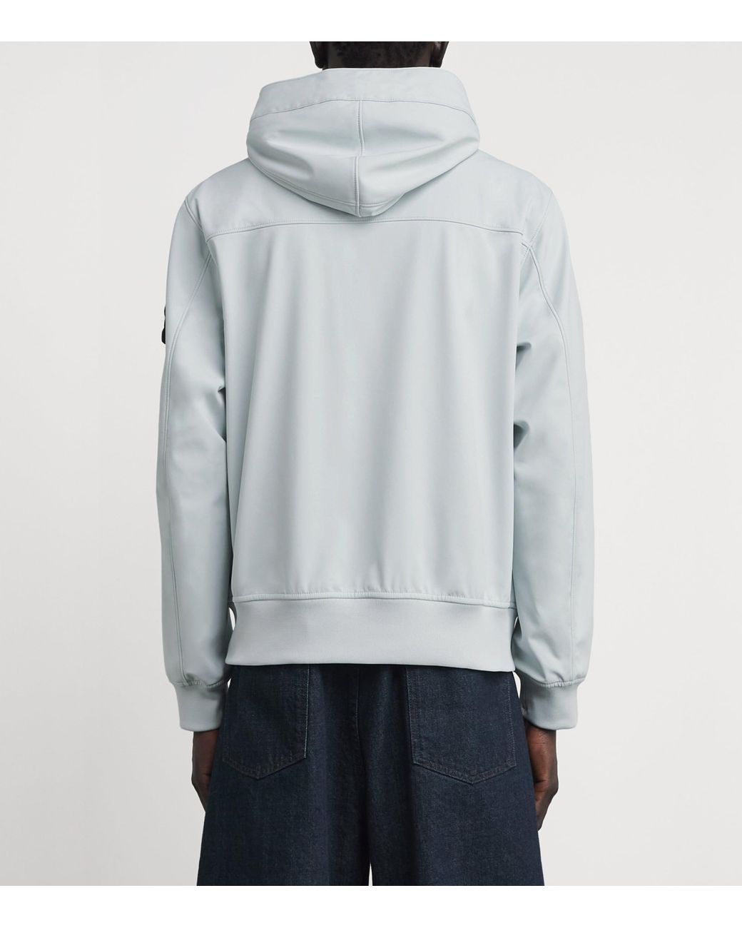 Stone Island Blue Softshell Hooded Parka for men