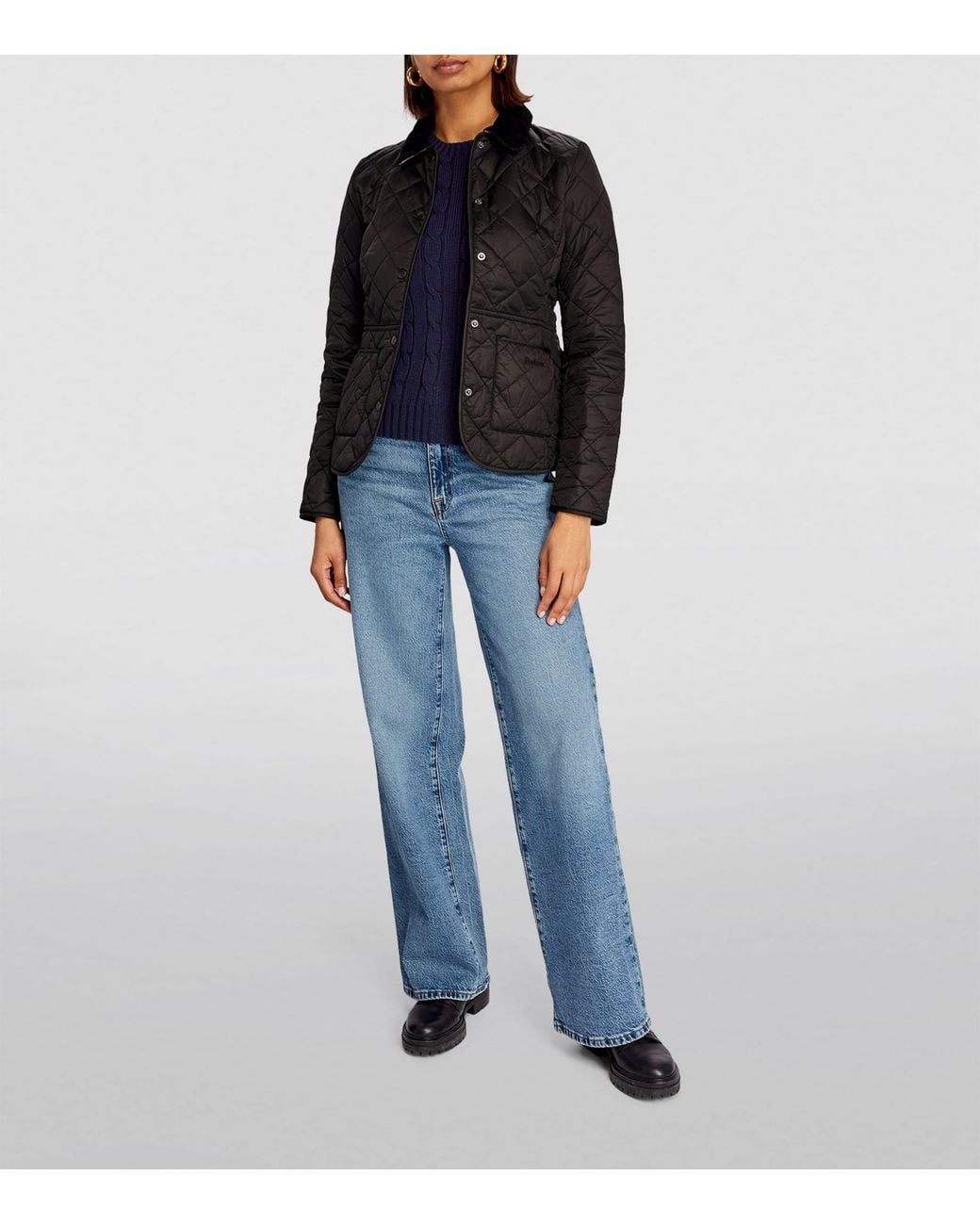 Barbour Black Quilted Deveron Jacket