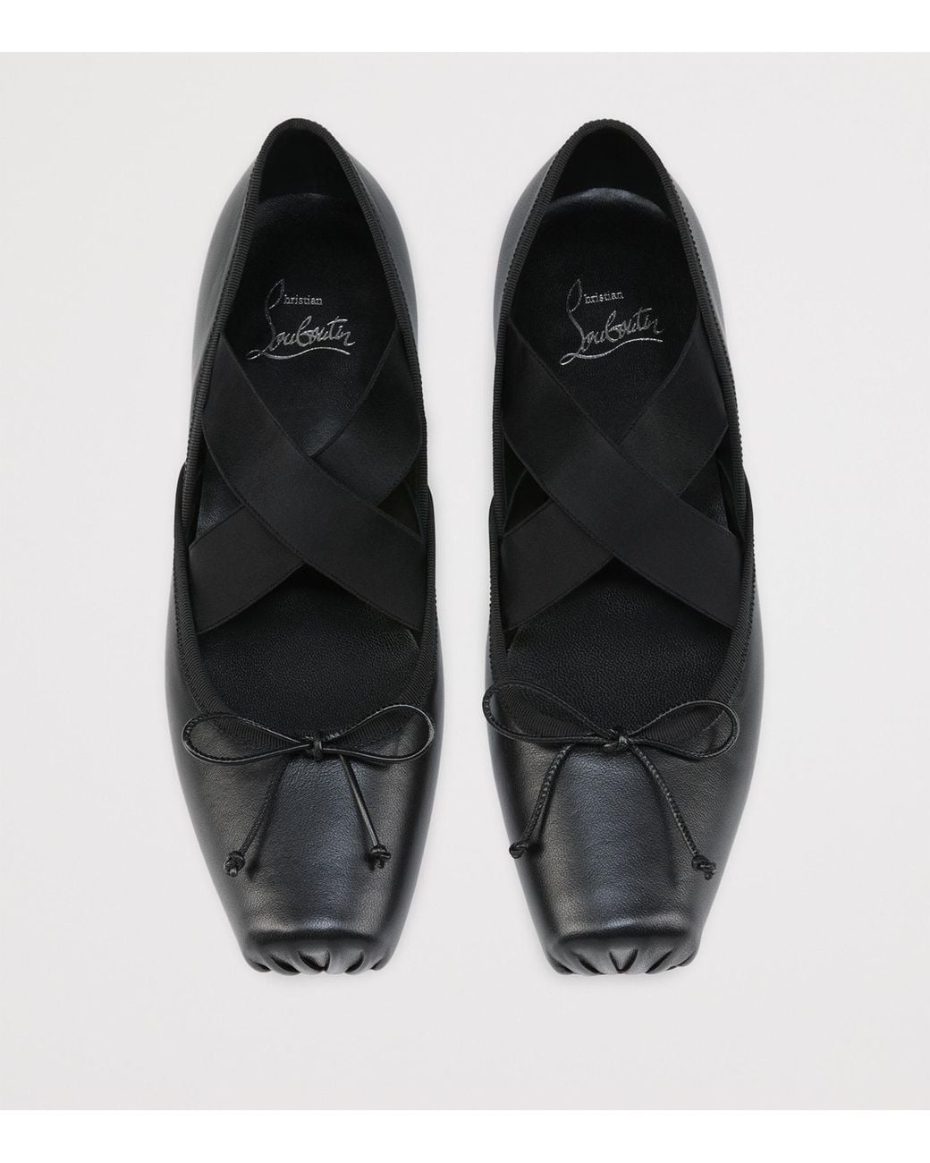 Christian Louboutin Black Cassiasticina Leather Ballet Flats