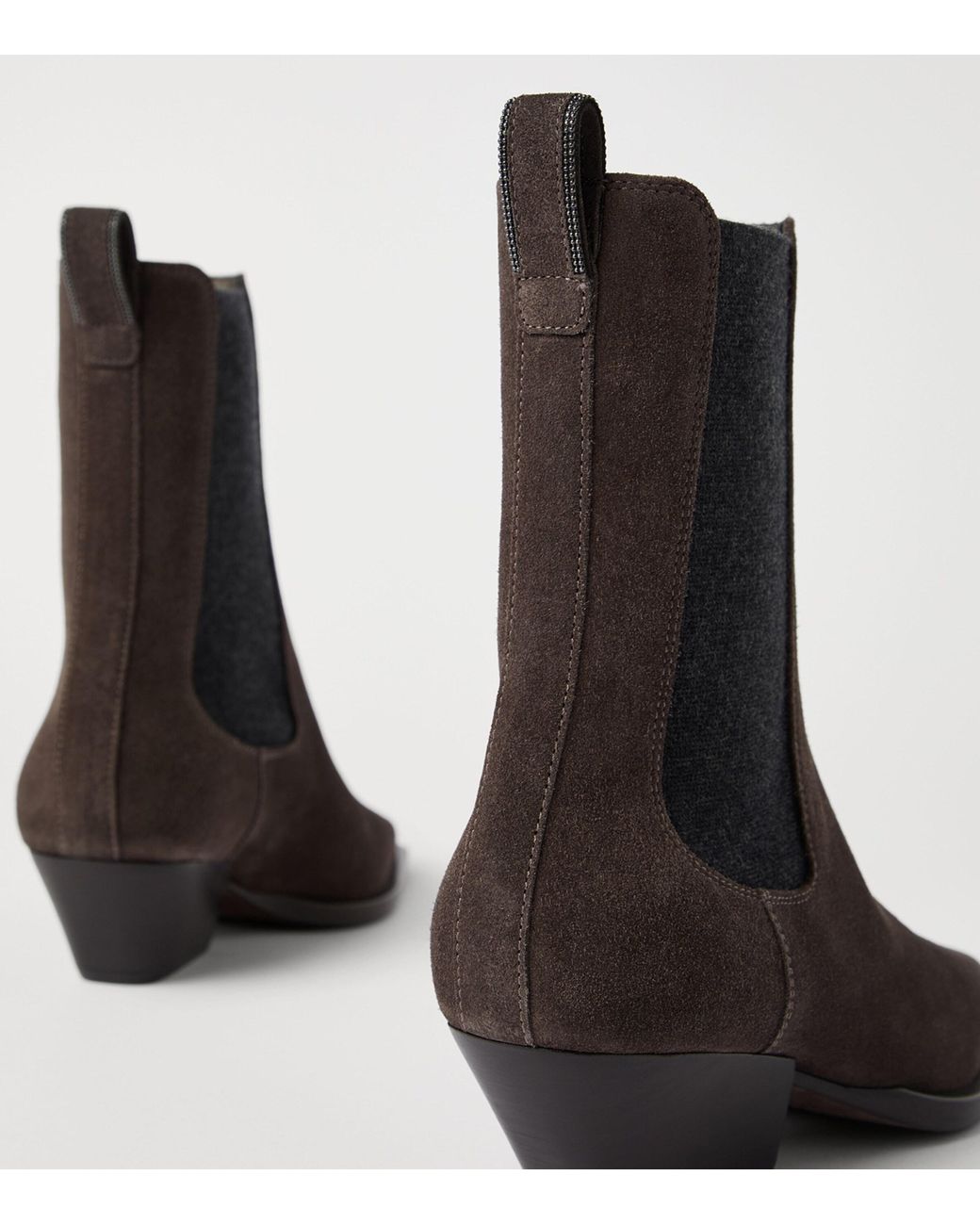 Brunello Cucinelli Brown Suede Chelsea Boots 50