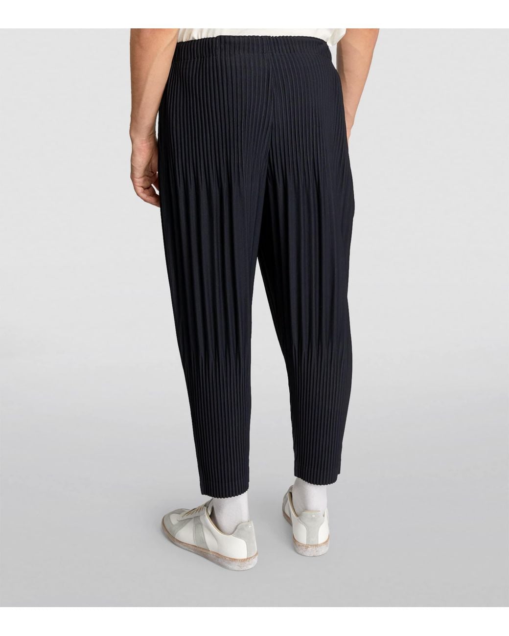 Homme Plissé Issey Miyake Black Pleated Tapered Trousers for men