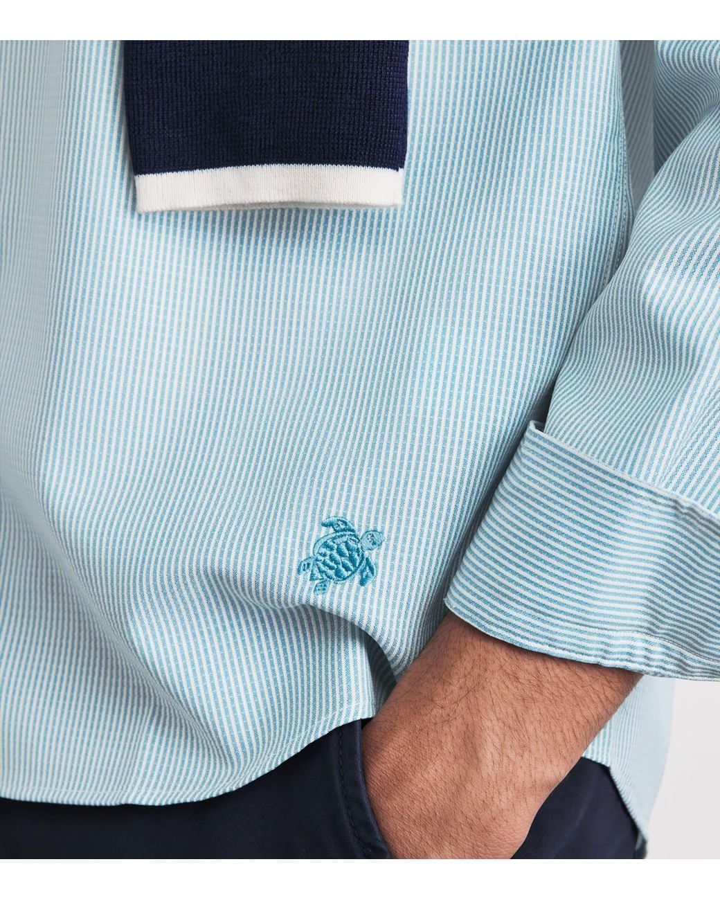 Vilebrequin Blue Wool-Blend Rayures Shirt for men