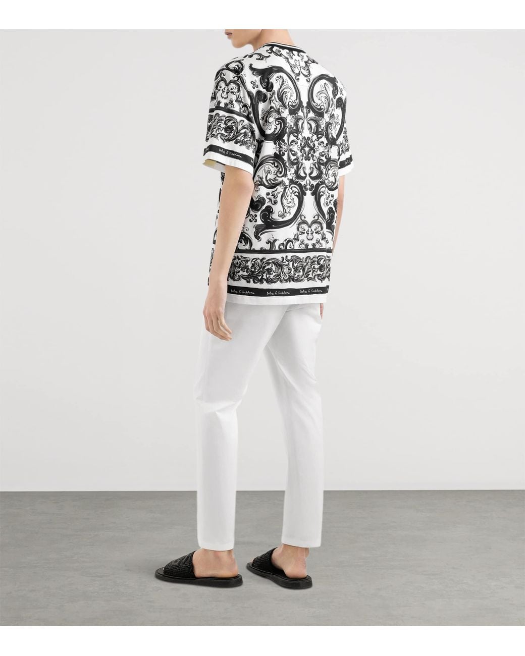 Dolce & Gabbana Black 'Maiolica' Print T-Shirt for men