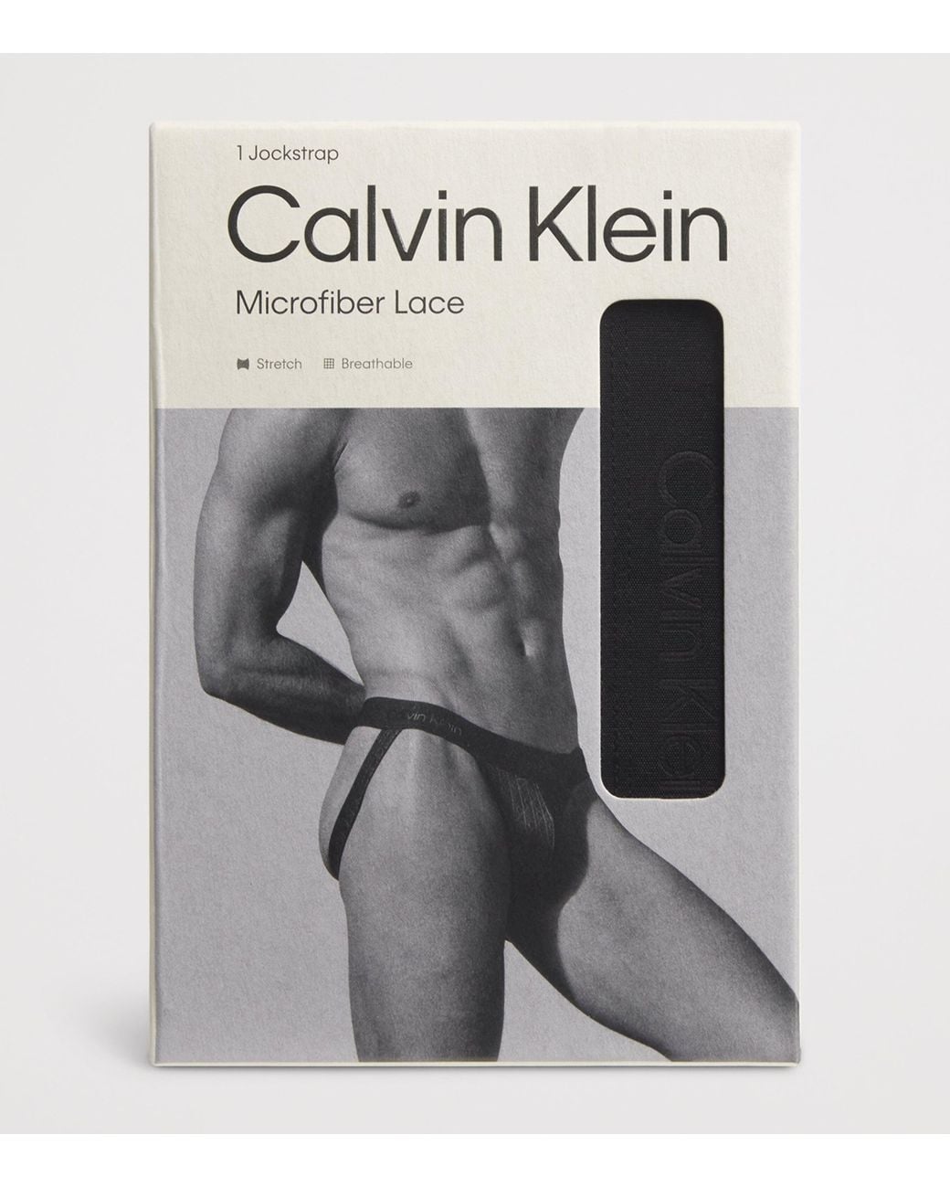 Calvin Klein Black Microfibre Lace Jockstrap for men