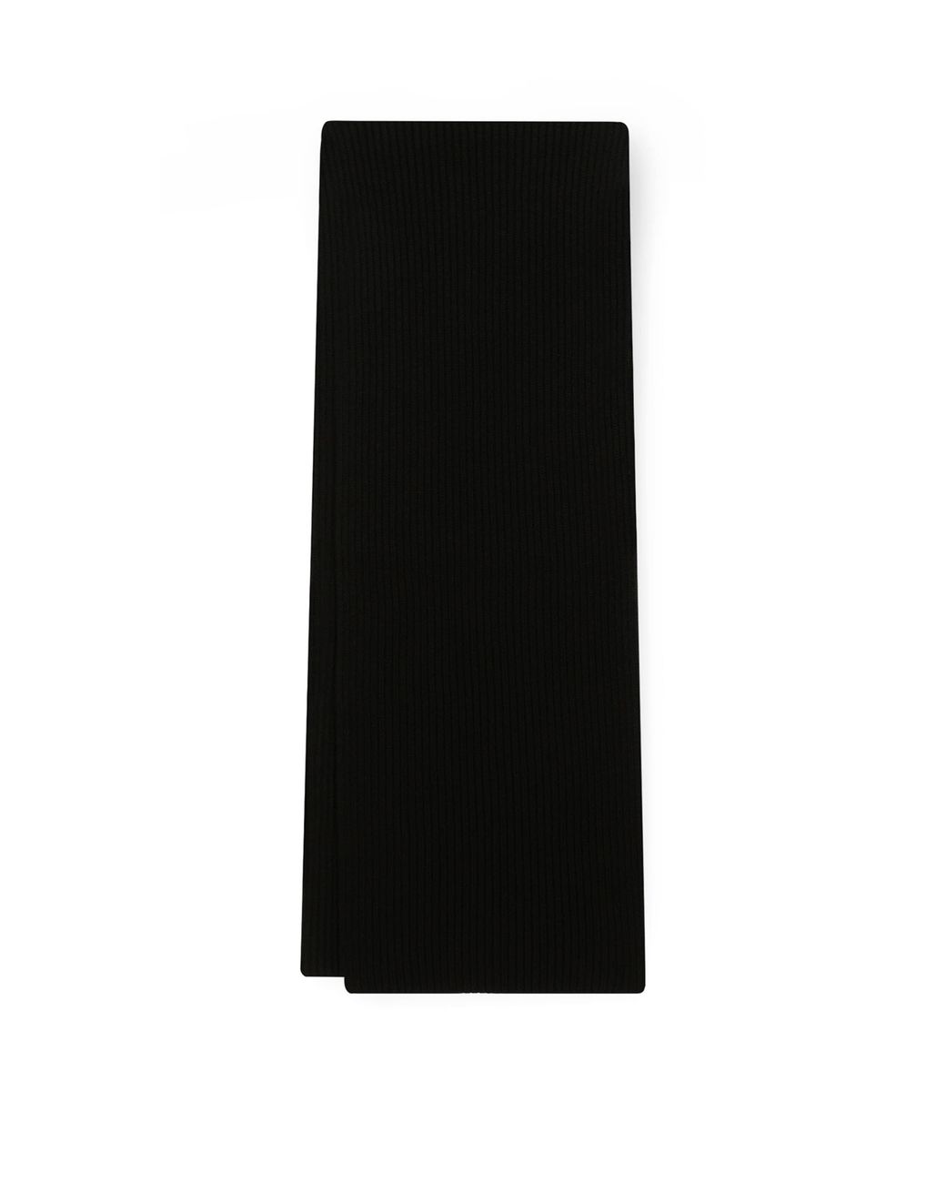 Dolce & Gabbana Black Wool-Cashmere Rib Scarf