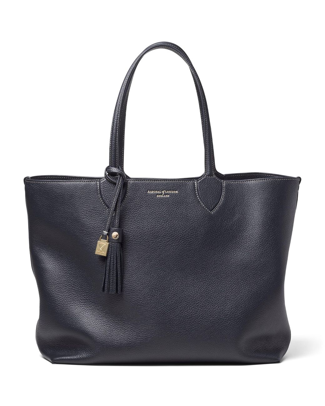 Aspinal Black Leather Hudson Tote Bag