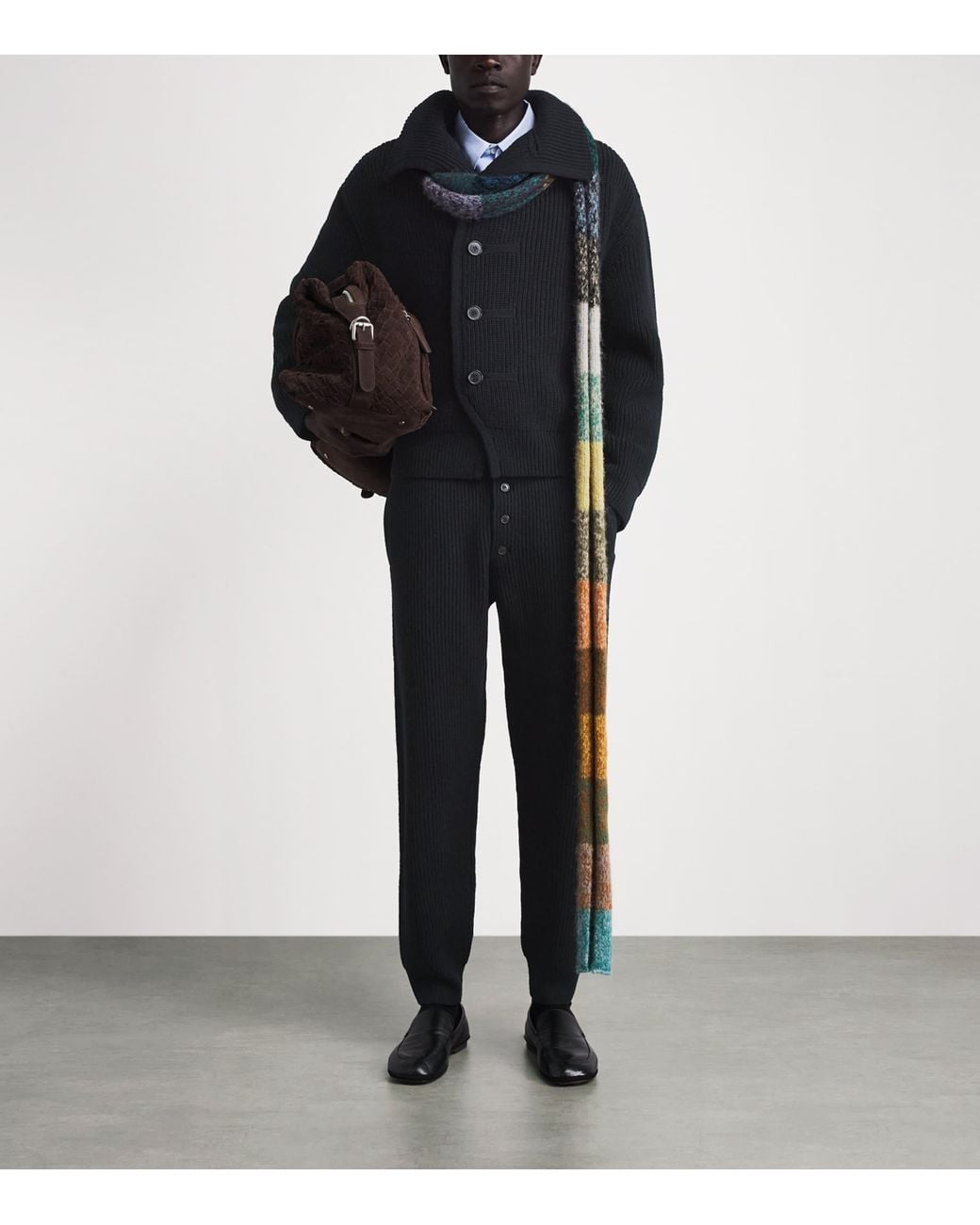 Dries Van Noten Black Wool Straight Sweatpants for men