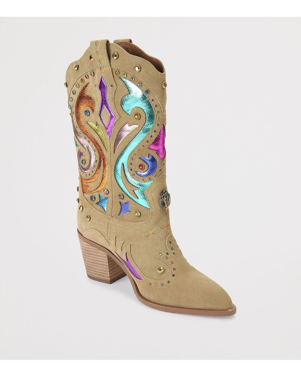 Kurt Geiger Blue Suede Kensington Cowboy Boots