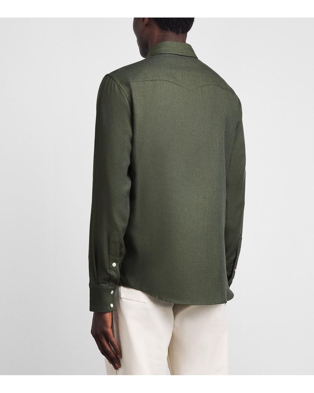 Jacob Cohen Green Cotton-Cashmere Batavia Western Shirt for men