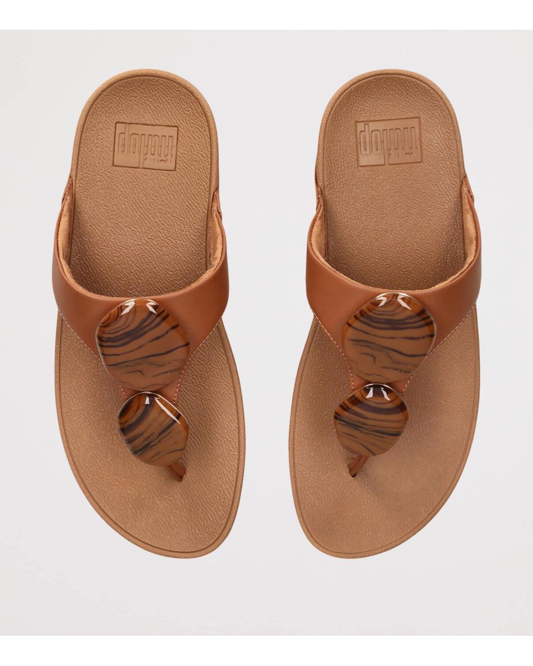Fitflop Brown Marble Stone Lulu Toe-Post Sandals 50