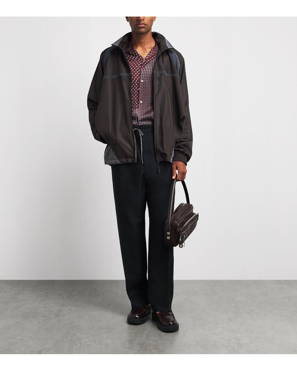 Maison Margiela Gray Contrast Panel Track Jacket for men