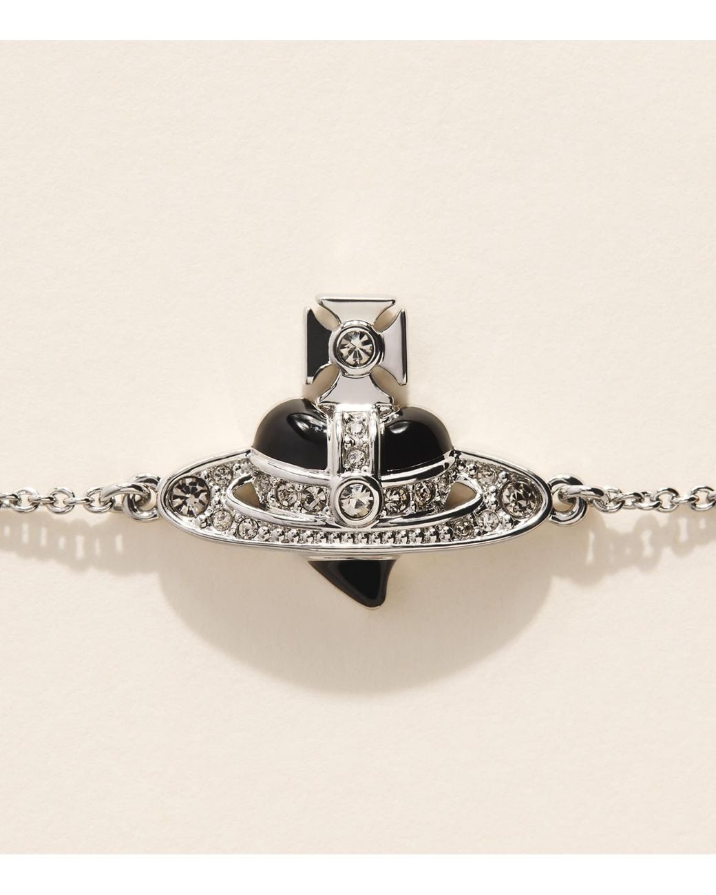 Vivienne Westwood Natural New Diamante Heart Bracelet for men