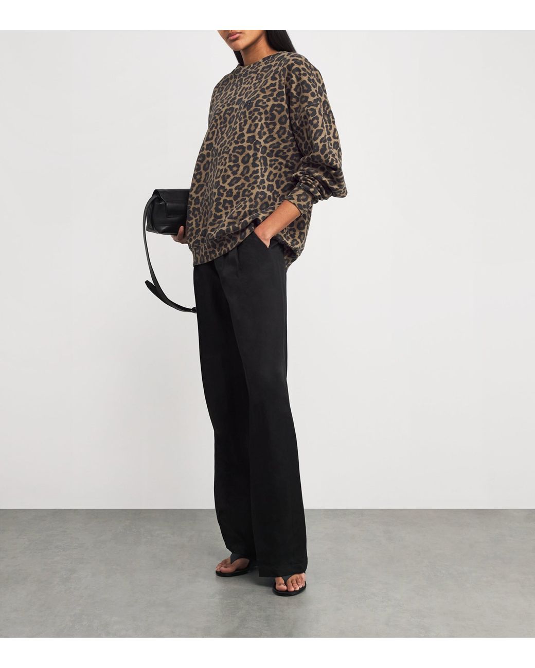 Anine Bing Brown Leopard Print Miles Sweatshirt