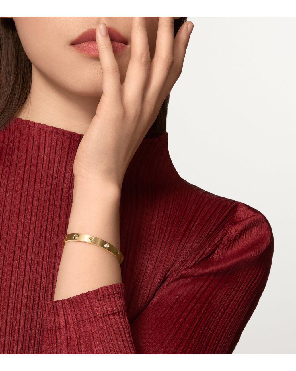 Cartier Natural And Diamond Brushed Love Bangle