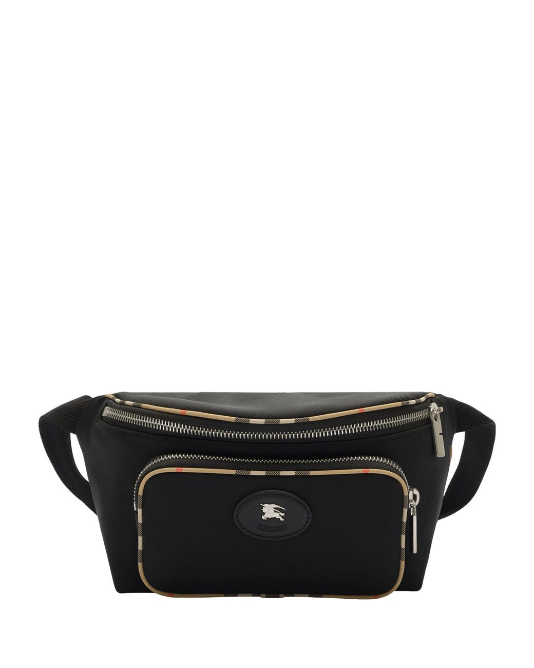 Burberry Black Check-Trim Belt Bag for men
