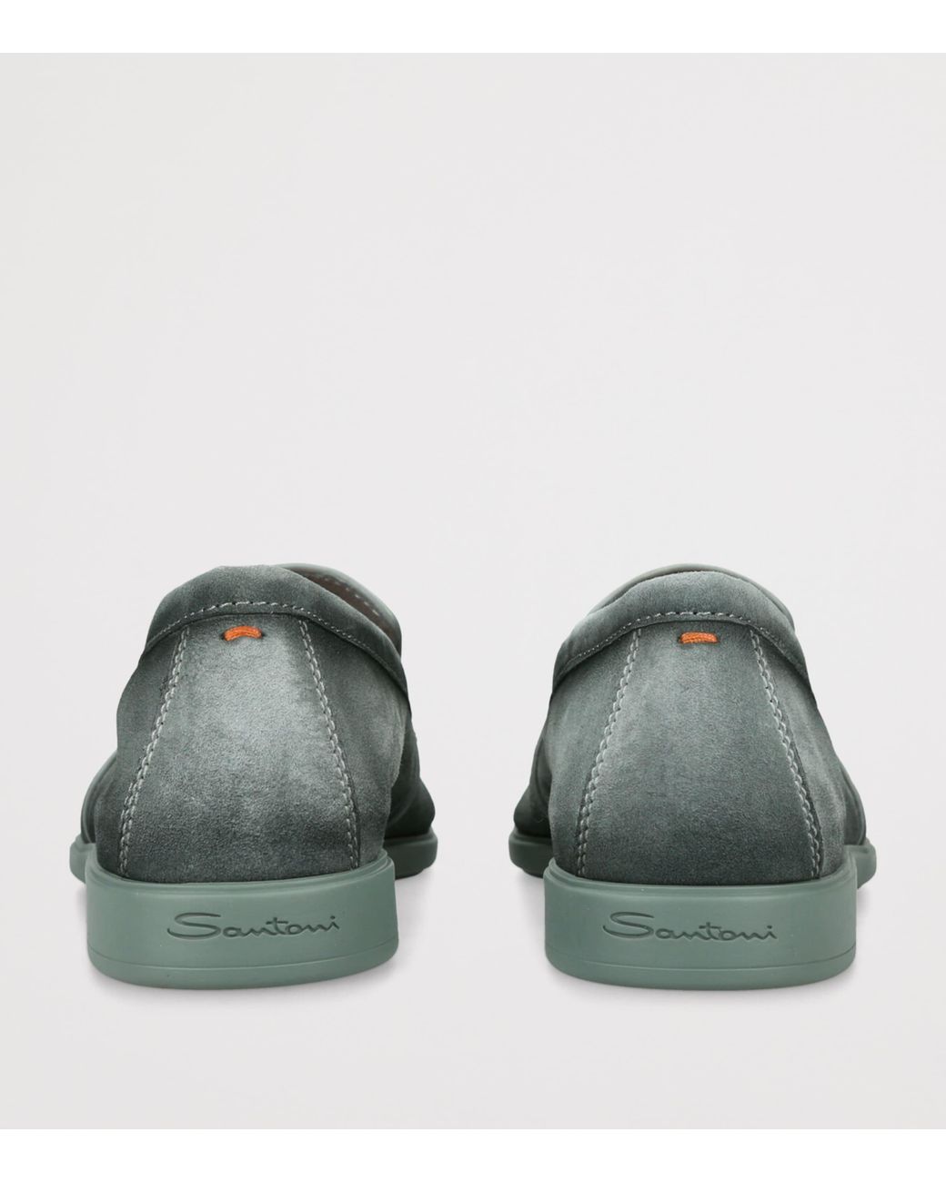 Santoni Green Suede Malibu Loafers for men