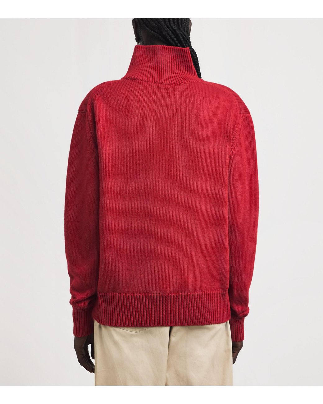 Source Unknown Red Zip-Shoulder Konny Sweater