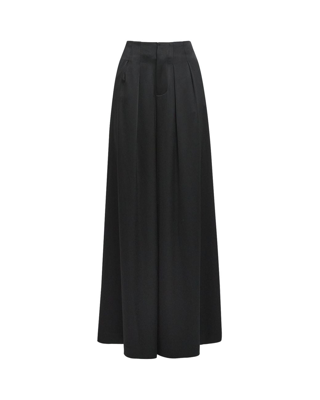 Alice + Olivia Black Pleated Eloise Wide-Leg Trousers