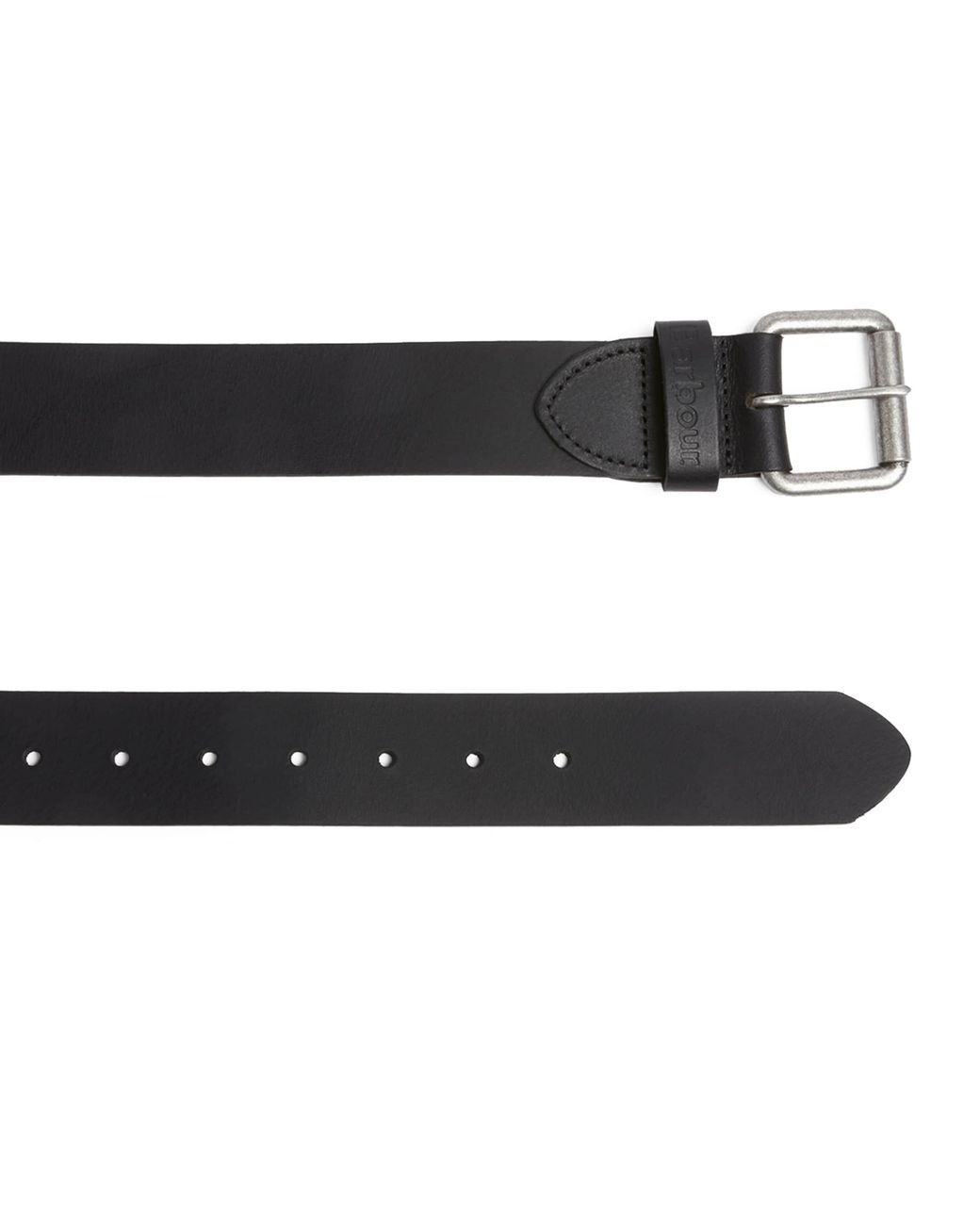 Barbour Black Leather Belt for men