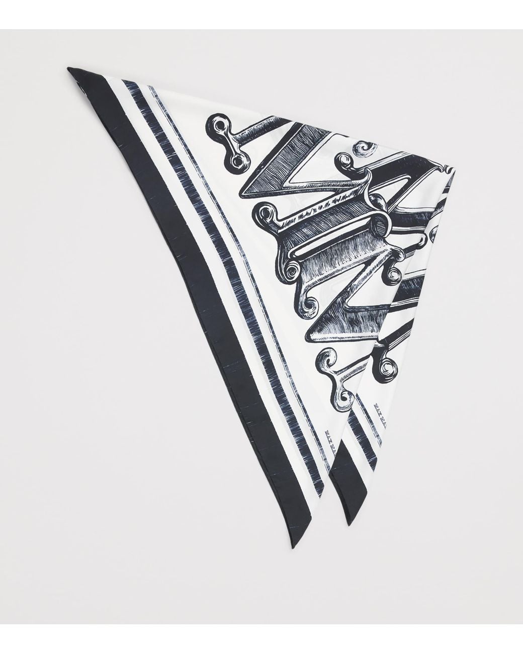 Max Mara Metallic Silk Logo Scarf